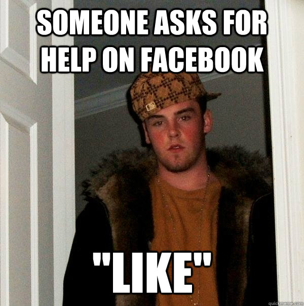 Someone asks for help on Facebook 