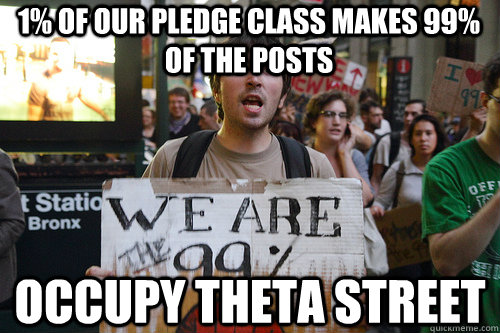 1% of our pledge class makes 99% of the posts occupy theta street - 1% of our pledge class makes 99% of the posts occupy theta street  occupy wall street