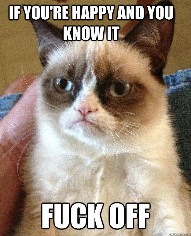 If you're happy and you know it fuck off - If you're happy and you know it fuck off  Creative Spark Grumpy Cat