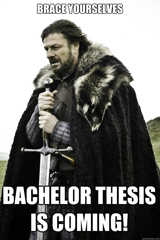 Brace Yourselves Bachelor Thesis is Coming!  Winter is coming