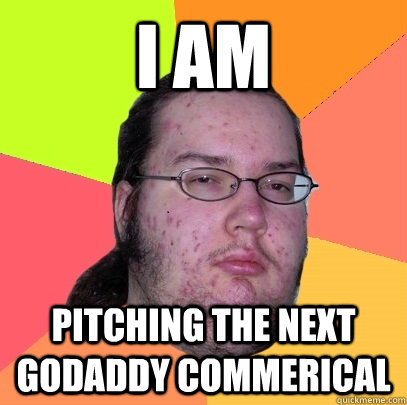 I am pitching the next Godaddy commerical  Butthurt Dweller