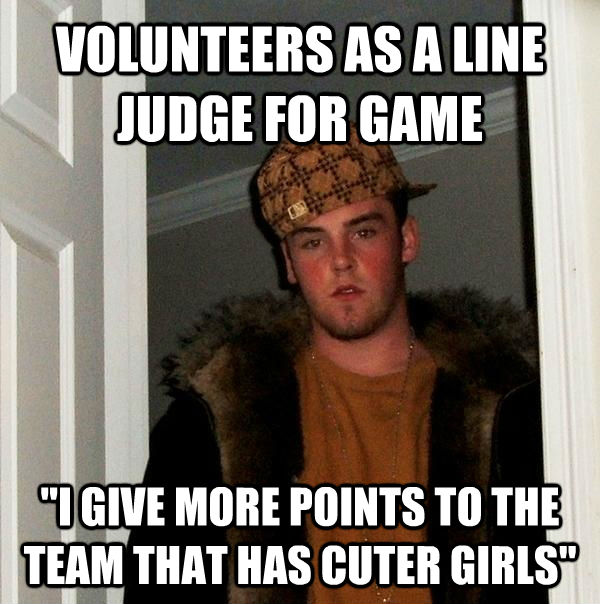 VOLUNTEERS AS A LINE JUDGE FOR GAME 