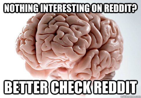 NOTHING INTERESTING ON REDDIT? BETTER CHECK REDDIT  Scumbag Brain