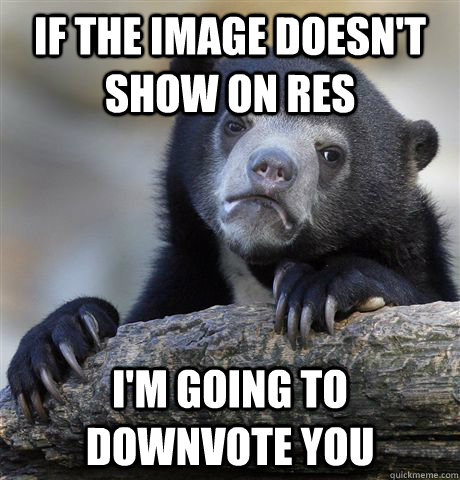 If the image doesn't show on RES I'm going to downvote you - If the image doesn't show on RES I'm going to downvote you  Confession Bear