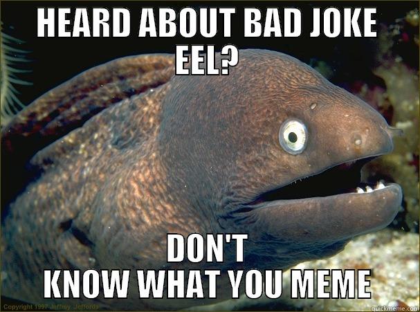 HEARD ABOUT BAD JOKE EEL? DON'T KNOW WHAT YOU MEME Bad Joke Eel