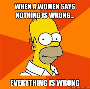 When a women says nothing is wrong... everything is wrong - When a women says nothing is wrong... everything is wrong  Advice Homer