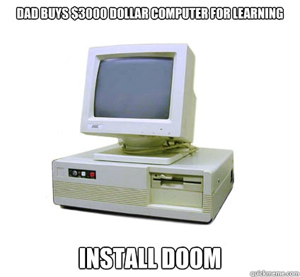 Dad buys $3000 dollar Computer for learning Install Doom  Your First Computer