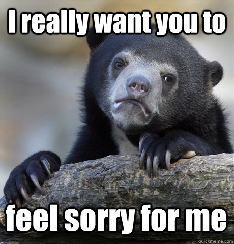 I really want you to  feel sorry for me - I really want you to  feel sorry for me  Confession Bear