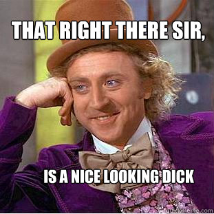 That right there sir, Is a nice looking dick  Condescending Wonka