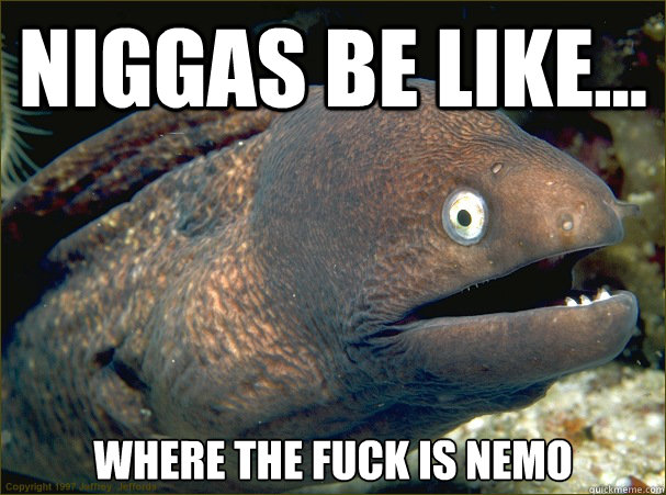 Niggas be like... Where the fuck is Nemo  Bad Joke Eel