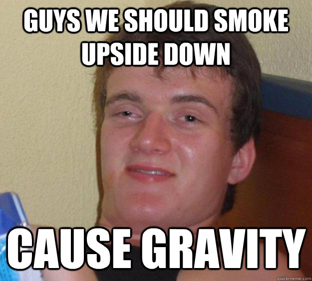 guys we should smoke upside down cause gravity - guys we should smoke upside down cause gravity  10 Guy