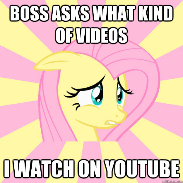 Boss Asks what kind of videos I watch on youtube  Socially awkward brony