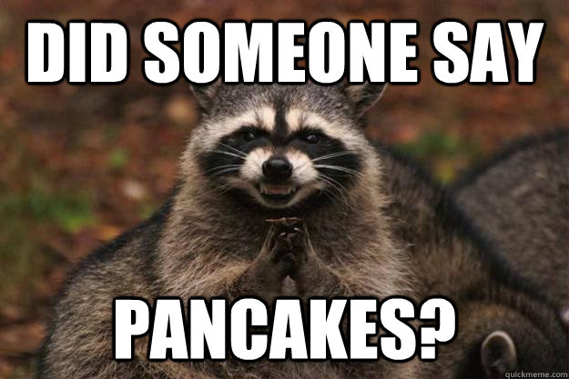 DID SOMEONE SAY PANCAKES? - DID SOMEONE SAY PANCAKES?  Evil Plotting Raccoon