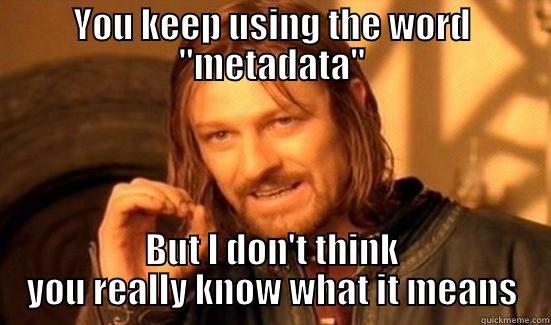 what is metadata - YOU KEEP USING THE WORD 