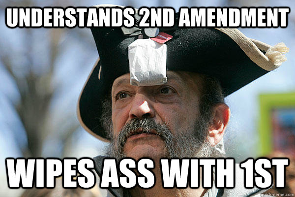 Understands 2nd Amendment Wipes ass with 1st  Tea Party Ted