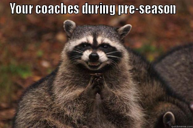 YOUR COACHES DURING PRE-SEASON    Evil Plotting Raccoon