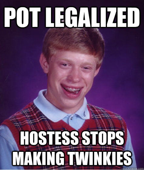 Pot legalized Hostess stops making twinkies - Pot legalized Hostess stops making twinkies  Bad Luck Brian