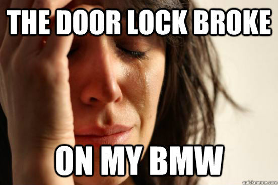 the door lock broke on my bmw - the door lock broke on my bmw  First World Problems