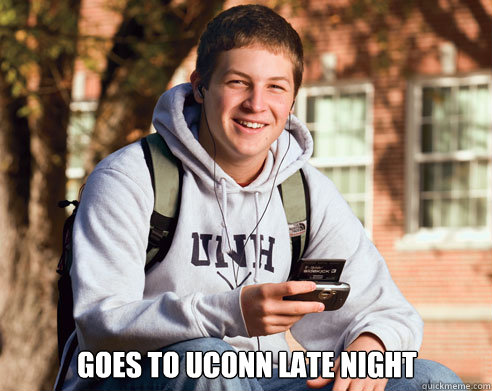  goes to uconn late night  College Freshman