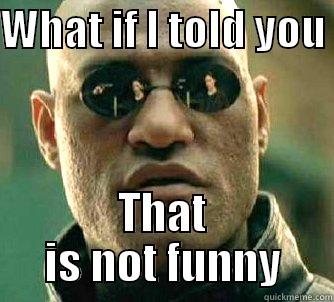 WHAT IF I TOLD YOU  THAT IS NOT FUNNY Matrix Morpheus