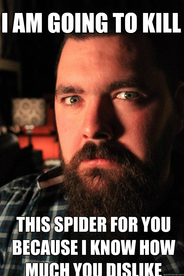 I am going to kill this spider for you because I know how much you dislike them  Dating Site Murderer