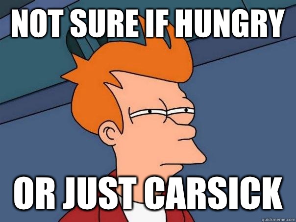 Not sure if hungry or just carsick - Not sure if hungry or just carsick  Futurama Fry