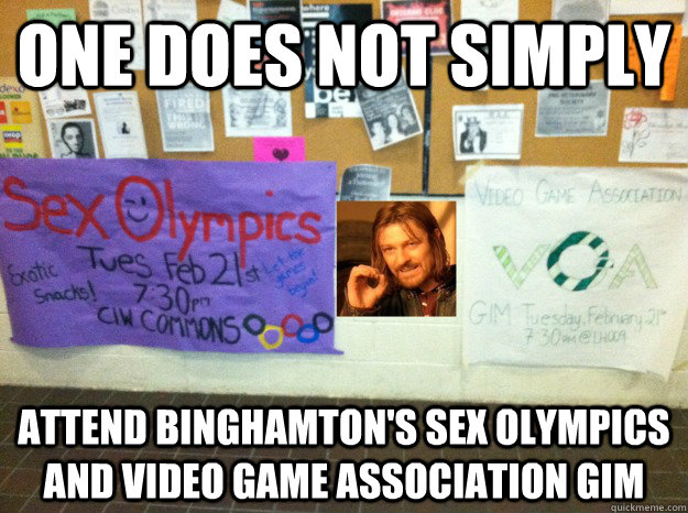 Binghamton Sex Olympics And Video Game Association Memes Quickmeme