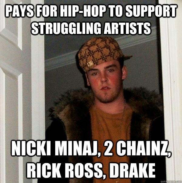 pays for hip-hop to support struggling artists Nicki Minaj, 2 Chainz, Rick Ross, Drake - pays for hip-hop to support struggling artists Nicki Minaj, 2 Chainz, Rick Ross, Drake  Scumbag Steve