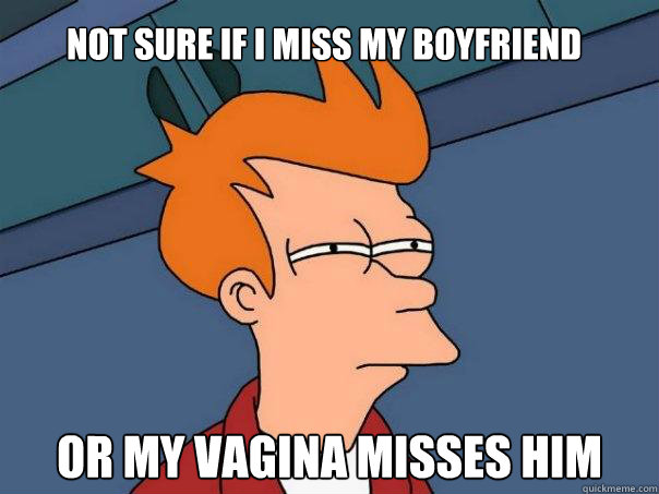 Not sure if i miss my boyfriend Or my vagina misses him  Futurama Fry