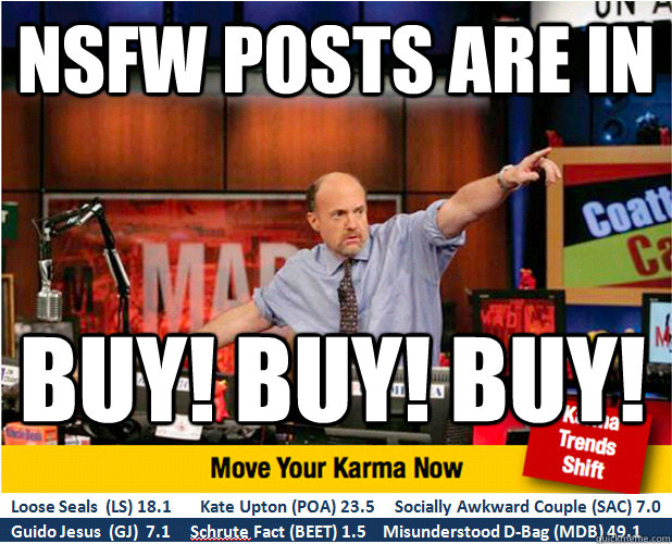 NSFW POSTS ARE IN Buy! buy! buy!  Jim Kramer with updated ticker