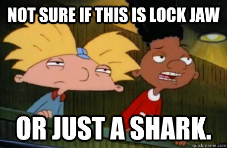 Not sure if this is Lock Jaw or just a shark.  Skeptical Hey Arnold