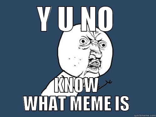 Y U NO KNOW WHAT MEME IS Y U No