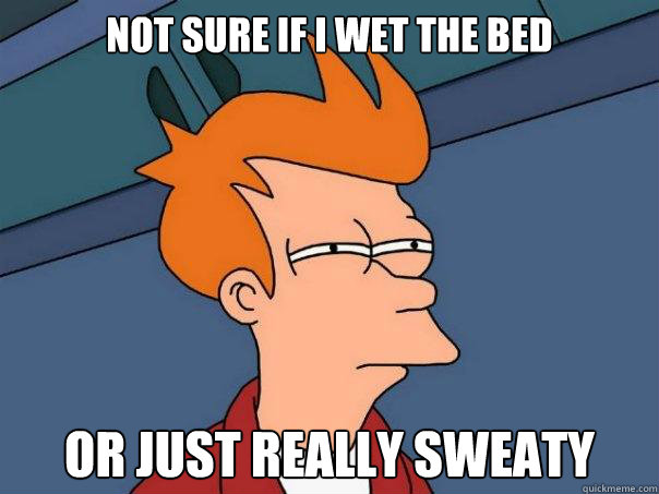 Not sure if I wet the bed or just really sweaty  Futurama Fry