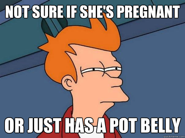 Not sure if she's pregnant or just has a pot belly  Futurama Fry