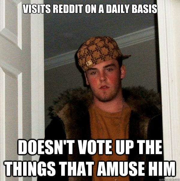 visits reddit on a daily basis doesn't vote up the things that amuse him  Scumbag Steve