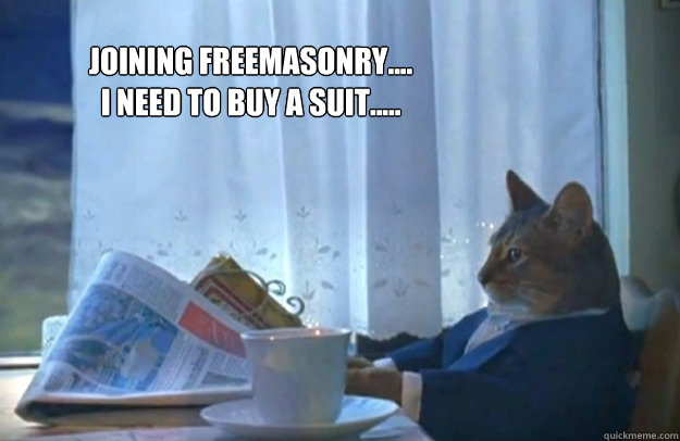 Joining Freemasonry....
I need to buy a suit.....  Sophisticated Cat