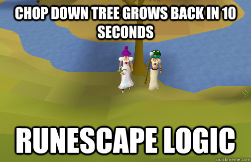 Chop down tree grows back in 10 seconds Runescape logic - Chop down tree grows back in 10 seconds Runescape logic  Runescape Logic