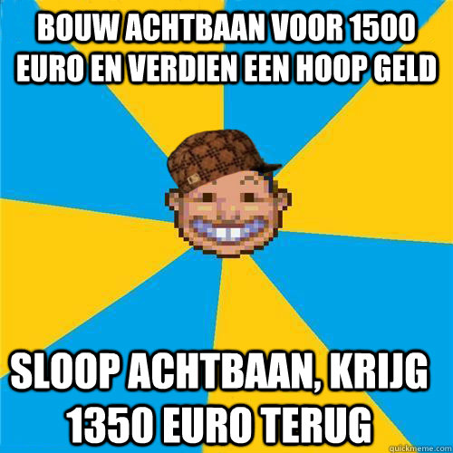 Bouw achtbaan voor 1500 euro en verdien een hoop geld sloop achtbaan, krijg 1350 euro terug  Scumbag Rollercoaster Tycoon Guest