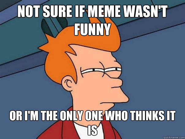 not sure if meme wasn't funny or I'm the only one who thinks it is  Futurama Fry