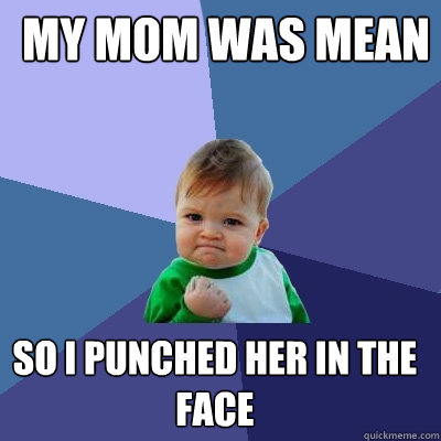 my mom was mean so i punched her in the face - my mom was mean so i punched her in the face  Success Kid