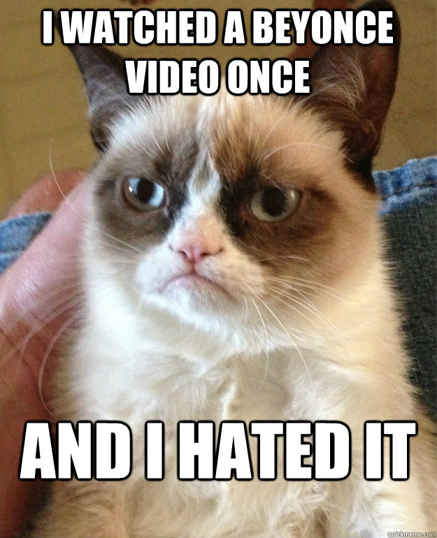 i watched a Beyonce video once and i hated it  Grumpy Cat