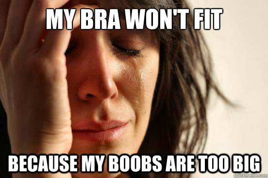 My Bra won't fit Because my boobs are too big  First World Problems