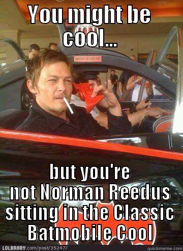 Not THIS cool! - YOU MIGHT BE COOL... BUT YOU'RE NOT NORMAN REEDUS SITTING IN THE CLASSIC BATMOBILE COOL Misc