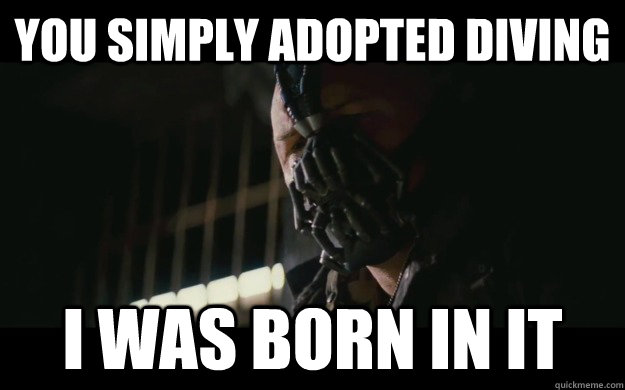 You simply adopted diving I was born in it  Badass Bane