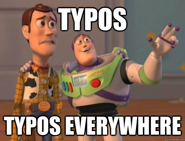 Typos Typos everywhere  Buzz Lightyear