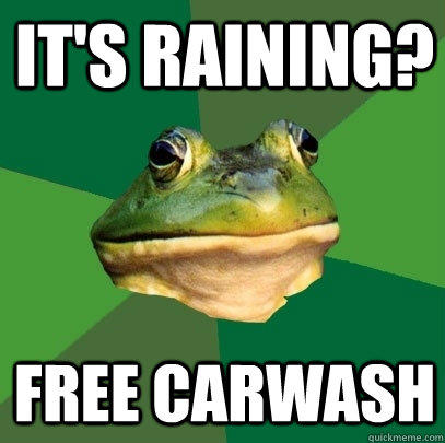 It's raining? Free Carwash  