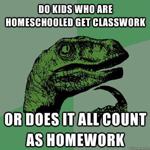 Do kids who are homeschooled get classwork Or does it all count as homework  Philosoraptor