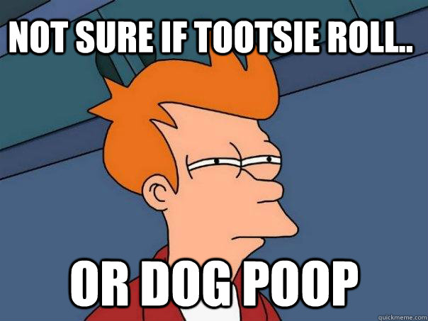 Not sure if tootsie roll.. or dog poop - Not sure if tootsie roll.. or dog poop  Futurama Fry