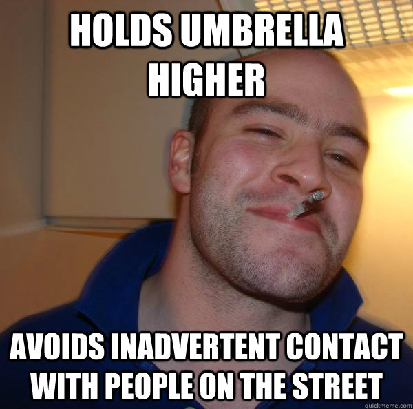 Holds umbrella higher avoids inadvertent contact with people on the street - Holds umbrella higher avoids inadvertent contact with people on the street  Misc