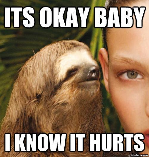 its okay baby I know it hurts  rape sloth